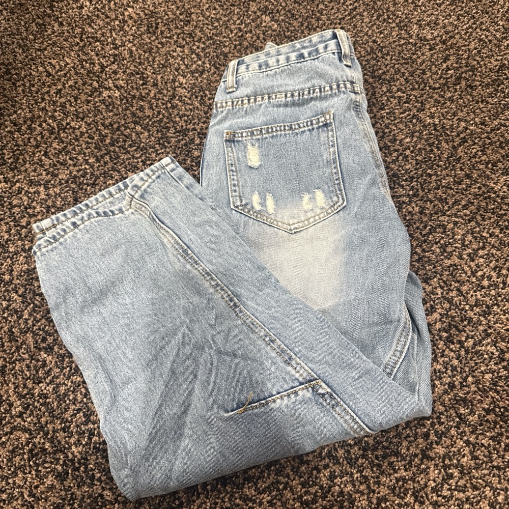 SHEIN Light Blue Flare & Wide Leg Jeans